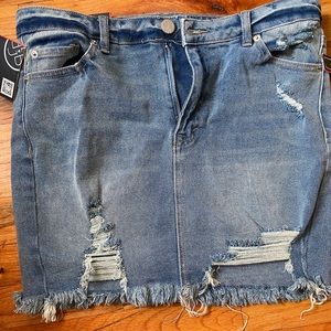 Blue denim skirt